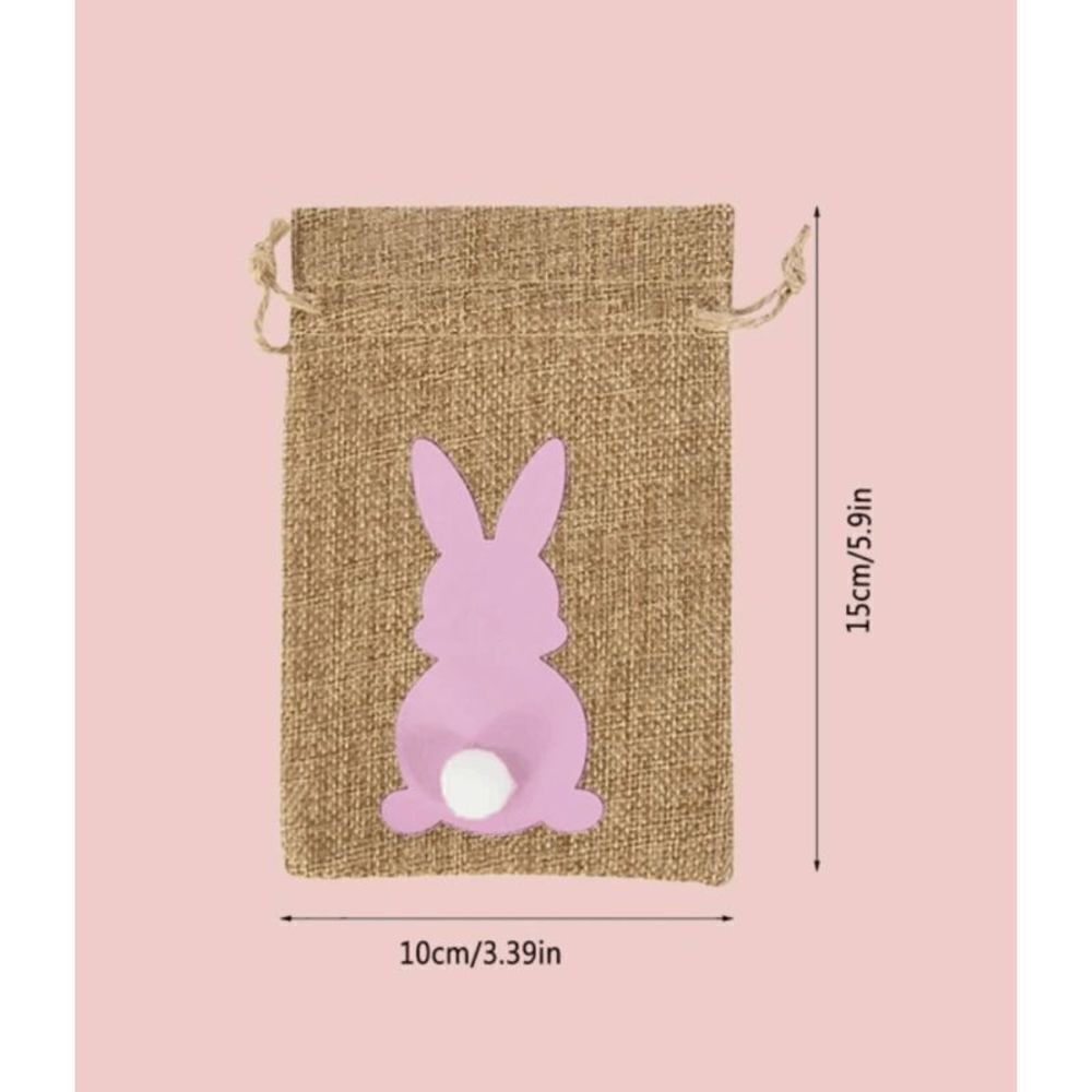 6pcs Bunny Rabbit Pompom Treat Gift Bag - Picture 2 of 5